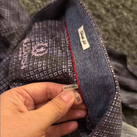 Bugatchi Purple Lightweight Shirt Jacket with Geometric Pattern - Picture 3 of 3